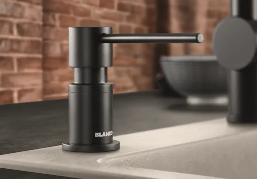 ✅ BLANCO Seifenspender Lato Sonderfarbe Schwarz matt Splmittelspender / Dispenser bequeme Druckbettigung von oben