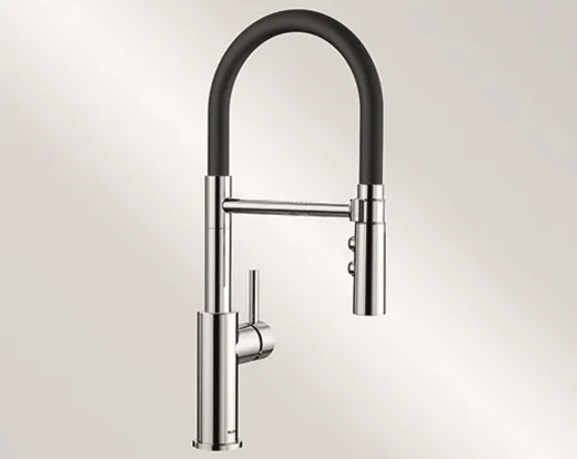 BLANCO Kchenarmatur Catris S Flexo Chrom/Schwarz Einhebelmischer mit flexibler Pendelbrause umstellbar