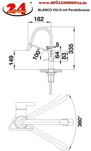BLANCO Kchenarmatur Viu S Flexo Chrom/Mehrfarbig Einhebelmischer mit flexibler Pendelbrause