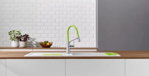 BLANCO Kchenarmatur Viu S Flexo Chrom/Mehrfarbig Einhebelmischer mit flexibler Pendelbrause