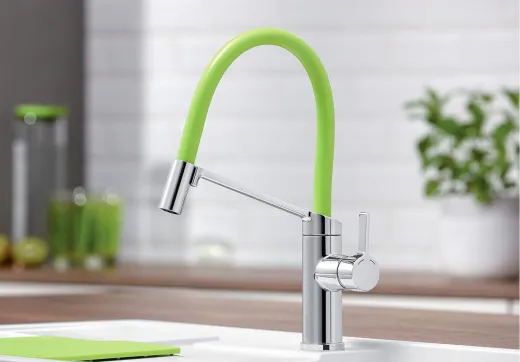 BLANCO Kchenarmatur Viu S Flexo Chrom/Mehrfarbig Einhebelmischer mit flexibler Pendelbrause