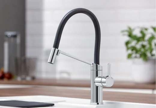 BLANCO Kchenarmatur Viu S Flexo Chrom/Mehrfarbig Einhebelmischer mit flexibler Pendelbrause