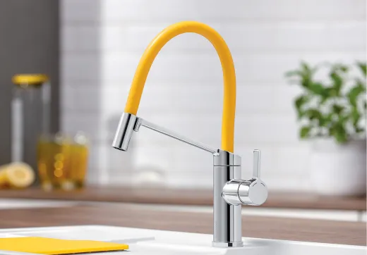 BLANCO Kchenarmatur Viu S Flexo Chrom/Mehrfarbig Einhebelmischer mit flexibler Pendelbrause