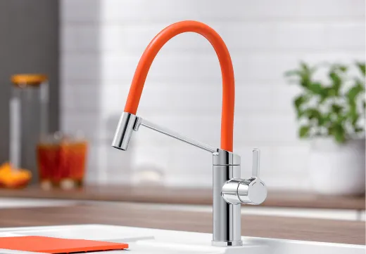 BLANCO Kchenarmatur Viu S Flexo Chrom/Mehrfarbig Einhebelmischer mit flexibler Pendelbrause