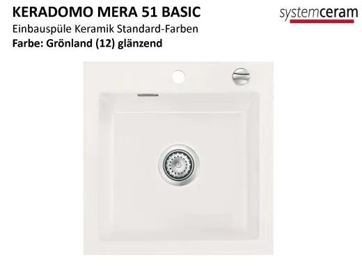 Systemceram KeraDomo MERA 51-BASIC Keramiksple / Einbausple in Standardfarben fr die Kche