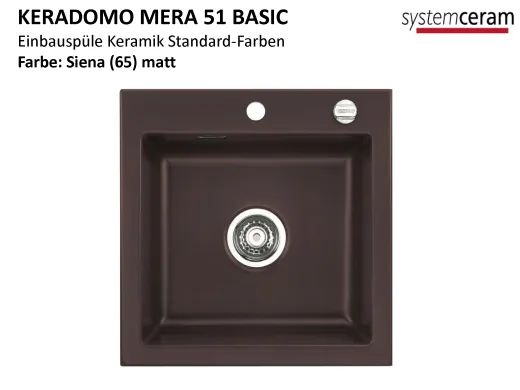Systemceram KeraDomo MERA 51-BASIC Keramiksple / Einbausple in Standardfarben fr die Kche