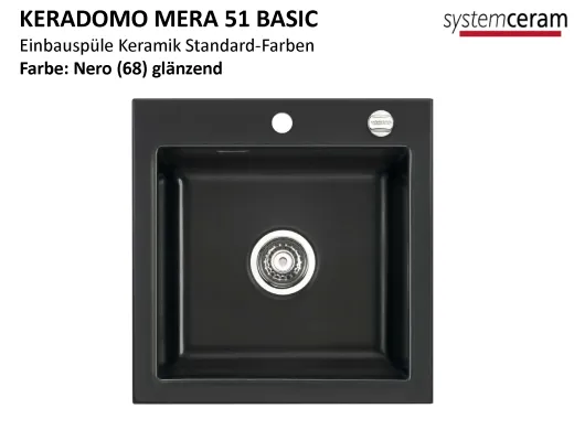 Systemceram KeraDomo MERA 51-BASIC Keramiksple / Einbausple in Standardfarben fr die Kche
