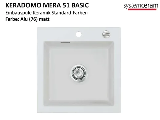 Systemceram KeraDomo MERA 51-BASIC Keramiksple / Einbausple in Standardfarben fr die Kche