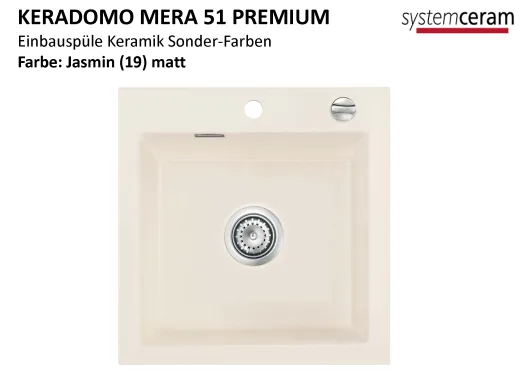 Systemceram KeraDomo MERA 51-PREMIUM Keramiksple / Einbausple in Sonderfarben fr die Kche