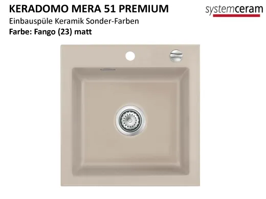 Systemceram KeraDomo MERA 51-PREMIUM Keramiksple / Einbausple in Sonderfarben fr die Kche