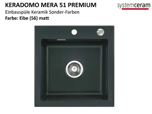 Systemceram KeraDomo MERA 51-PREMIUM Keramiksple / Einbausple in Sonderfarben fr die Kche