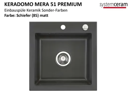 Systemceram KeraDomo MERA 51-PREMIUM Keramiksple / Einbausple in Sonderfarben fr die Kche