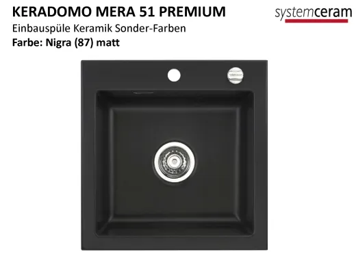 Systemceram KeraDomo MERA 51-PREMIUM Keramiksple / Einbausple in Sonderfarben fr die Kche