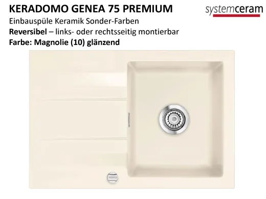 Systemceram KeraDomo GENEA 75-PREMIUM Keramiksple / Einbausple in Sonderfarben fr die Kche