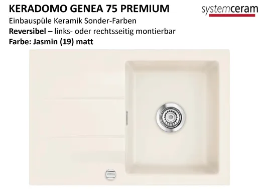 Systemceram KeraDomo GENEA 75-PREMIUM Keramiksple / Einbausple in Sonderfarben fr die Kche