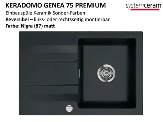 Systemceram KeraDomo GENEA 75-PREMIUM Keramiksple / Einbausple in Sonderfarben fr die Kche