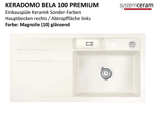 Systemceram KeraDomo BELA 100 Premium Keramiksple / Einbausple in Sonderfarben fr die Kche