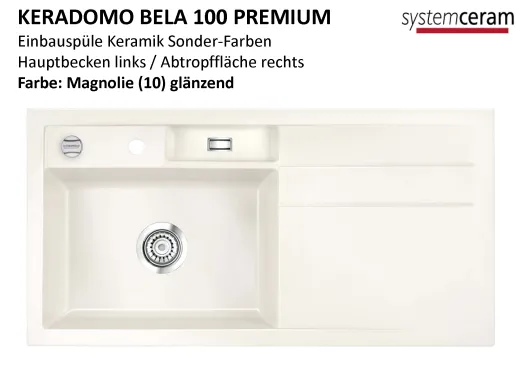 Systemceram KeraDomo BELA 100 Premium Keramiksple / Einbausple in Sonderfarben fr die Kche