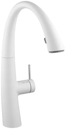 KWC Kchenarmatur Zoe 10.201.122.150FL Einhebelmischer Glacier White mit Geschirrbrause und LEDShine (123307)