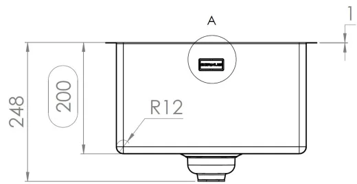 ✅ TASCA ASOLO AA34 HLB Kchensple / Edelstahlsple mit Flachrand Siebkorb als Druckknopfventil