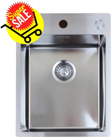 ✅ TASCA ASOLO AA34 HLB Kchensple / Edelstahlsple mit Flachrand Siebkorb als Druckknopfventil