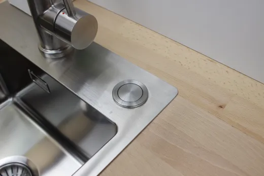 ✅ TASCA ASOLO AA34 HLB Kchensple / Edelstahlsple mit Flachrand Siebkorb als Druckknopfventil