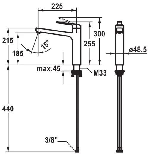 KWC Kchenarmatur Domo 6.0 10.661.023.000FL Einhebelmischer Chrom mit Festauslauf (124918)