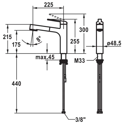 KWC Kchenarmatur Domo 6.0 10.661.033.000FL Einhebelmischer Chrom mit Zugauslauf und Brausefunktion (124922)