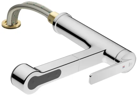 KWC Kchenarmatur Domo 6.0 10.661.053.000FL Einhebelmischer Chrom mit Zugauslauf fr Unterfenstermontage (124923)