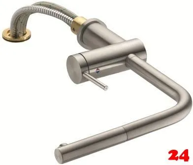 KWC Kchenarmatur Livello 10.231.053.700FL Einhebelmischer Edelstahl massiv mit Zugauslauf Vorfenstermontage (123116)