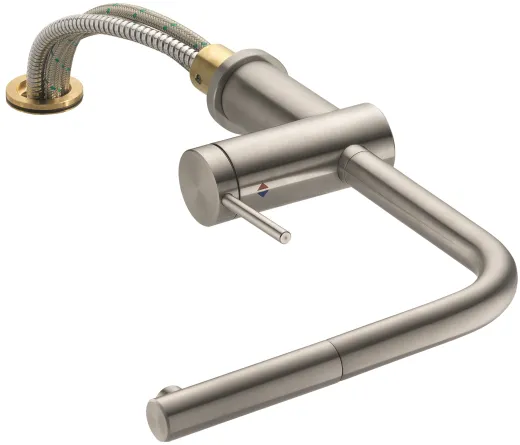 KWC Kchenarmatur Livello 10.231.053.700FL Einhebelmischer Edelstahl massiv mit Zugauslauf Vorfenstermontage (123116)