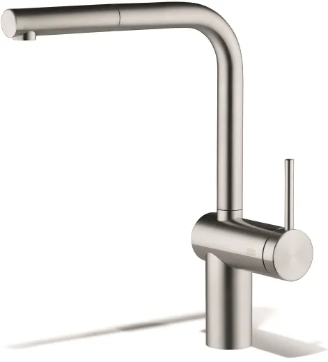 KWC Kchenarmatur Livello 10.231.053.700FL Einhebelmischer Edelstahl massiv mit Zugauslauf Vorfenstermontage (123116)