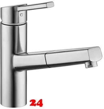 KWC Kchenarmatur Luna-E 10.441.113.700FL Einhebelmischer Edelstahl massiv mit Zugauslauf (123841)