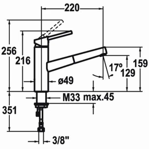 KWC Kchenarmatur Luna-E 10.441.113.700FL Einhebelmischer Edelstahl massiv mit Zugauslauf (123841)