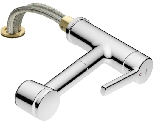 KWC Kchenarmatur Luna-E 10.441.053.000FL Einhebelmischer Chrom mit Zugauslauf Unterfenstermontage (125136)