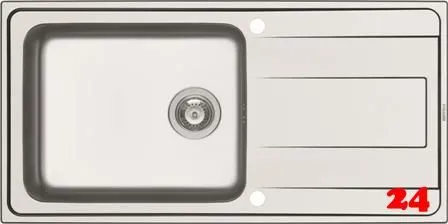 PYRAMIS Kchensple Alea Plus (100x50) 1B 1D Einbausple / Edelstahlsple Siebkorb als Drehknopfventil