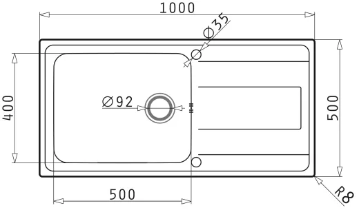 PYRAMIS Kchensple Alea Plus (100x50) 1B 1D Einbausple / Edelstahlsple Siebkorb als Drehknopfventil