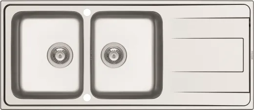 PYRAMIS Kchensple Alea (116x50) 2B 1D Einbausple / Doppelsple Siebkorb als Drehknopfventil