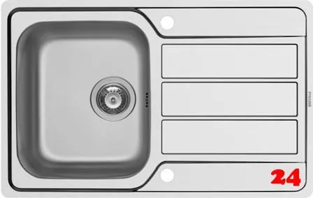 PYRAMIS Kchensple Athena (79x50) 1B 1D FB Einbausple Flachrand / Flchenbndig Siebkorb als Drehknopfventil