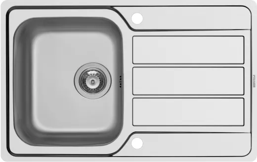 PYRAMIS Kchensple Athena (79x50) 1B 1D FB Einbausple Flachrand / Flchenbndig Siebkorb als Drehknopfventil