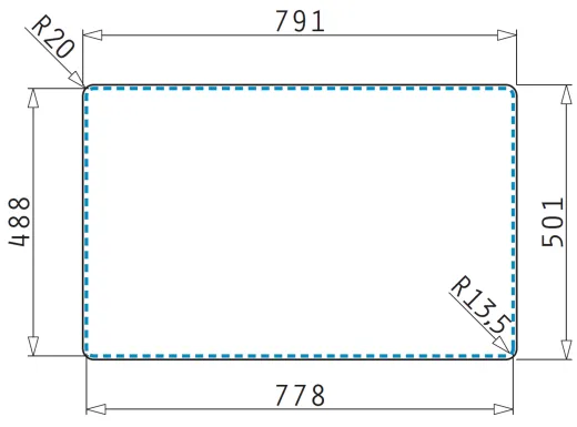PYRAMIS Kchensple Athena (79x50) 1B 1D FB Einbausple Flachrand / Flchenbndig Siebkorb als Drehknopfventil