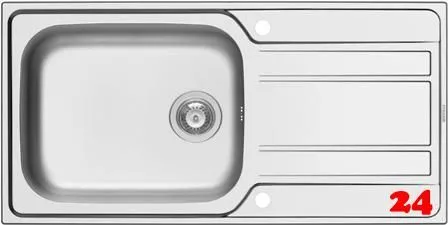 PYRAMIS Kchensple Athena Plus (100x50) 1B 1D Einbausple / Edelstahlsple Siebkorb als Drehknopfventil