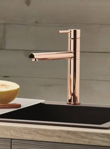 PYRAMIS Kchenarmatur Rota Elegant Einhebelmischer Rose' Gold mit Festauslauf