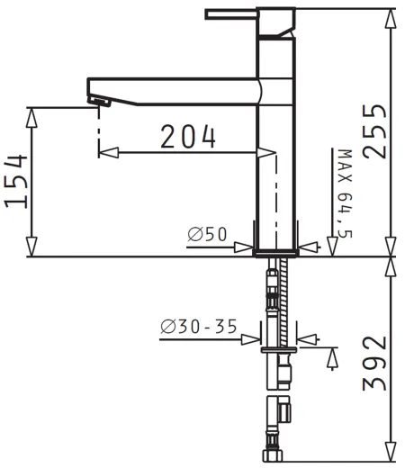 PYRAMIS Kchenarmatur Rota Elegant Einhebelmischer Rose' Gold mit Festauslauf
