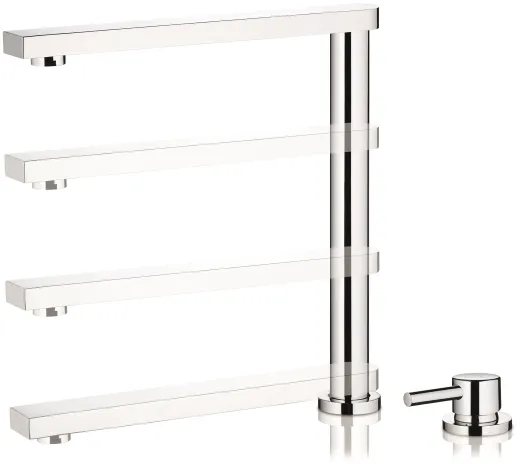 PYRAMIS K�chenarmatur Satellita Premium Einhebelmischer Chrom 2-Loch mit Festauslauf Vorfenstermontage versenkbar