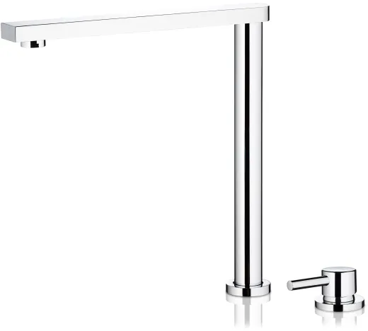 PYRAMIS K�chenarmatur Satellita Premium Einhebelmischer Chrom 2-Loch mit Festauslauf Vorfenstermontage versenkbar