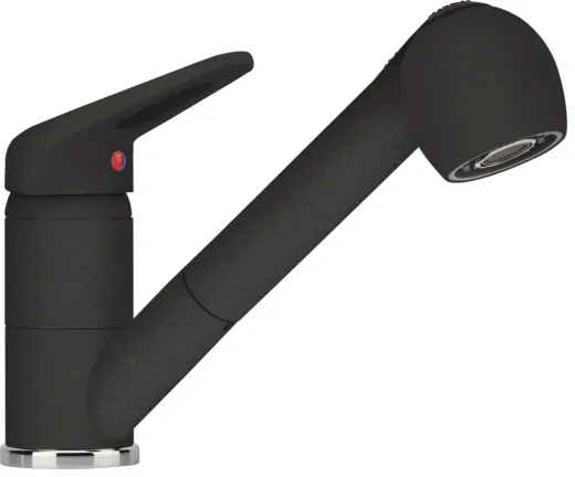 FRANKE Kchenarmatur Novara Plus Fragranit+ Einhebelmischer mit Zugauslauf und Brausefunktion 120 schwenkbar