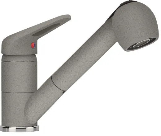 FRANKE Kchenarmatur Novara Plus Fragranit+ Einhebelmischer mit Zugauslauf und Brausefunktion 120 schwenkbar