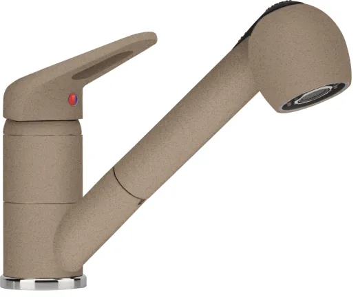 FRANKE Kchenarmatur Novara Plus Fragranit+ Einhebelmischer mit Zugauslauf und Brausefunktion 120 schwenkbar