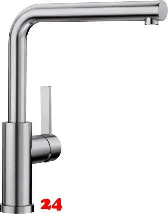 BLANCO Küchenarmatur Lanora-F Edelstahl massiv Einhebelmischer mit Festauslauf Auslauf schwenkbar zur Vorfenstermontage BLANCO Küchenarmatur Lanora-F Edelstahl massiv Einhebelmischer mit Festauslauf Auslauf schwenkbar zur Vorfenstermontage